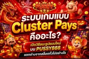 รีวิวเกมสล็อต แนะนำเกมฮิต สล็อตแตกง่าย โบนัสสูง - PUSSY888 5 ระบบเกมแบบ Cluster Pays